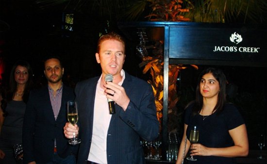 Ben Bryant introducing Jacob’s Creek wines, with Isheeta Gupta (R)